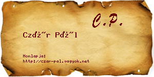 Czár Pál névjegykártya